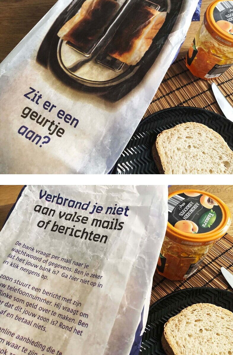 Broodzakkencampagne preventie internetcriminaliteit